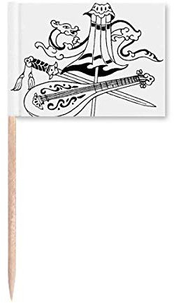Paraguas chino espada dragón dibujo palillo banderas marcador decoración fiesta