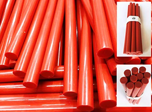 10 STICK COLLA 12 mm x 20 cm COLORE ROSSO SIGILLO PER PISTOLA A CALDO BRICOLAGE DECUPAGE