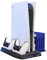 Q-View PlayStation 5 Vertical Stand, 4 in 1 Docking Station, Controller Charger, Cooling Fan and Games Storage Tray for PS5 Console, Disk and Digital Version PlayStation 5 Compatible (Black/Black)