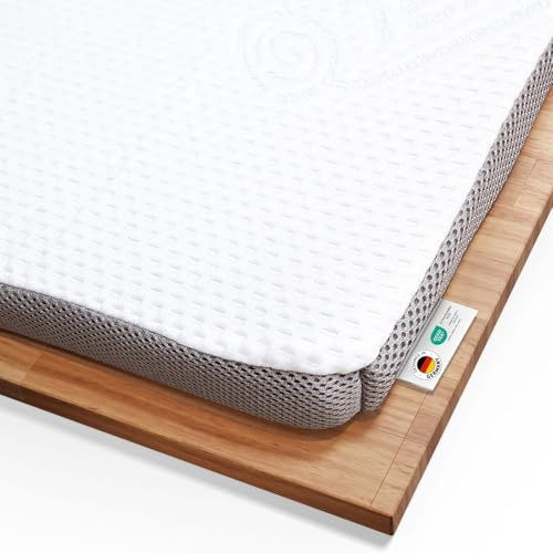 Topper 160x200cm, 6 cm Höhe, Ergonomische Memory-Schaum Auflage EcoON | Testsieger 2022, Atmungsaktiv und feuchtigkeitsregulierend, Umweltschonender Tencel-Bezug, Matratzen-Topper 160 x 200 x 6
