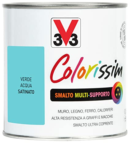V33 Smalto Multisupporto Colorissim Verde Acqua 0,5L