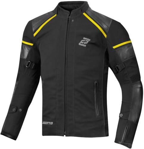 Bogotto Blizzard-X wasserdichte Motorrad Textiljacke, schwarz/gelb, S