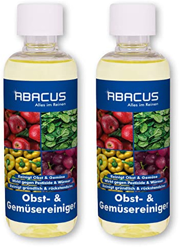 ABACUS® ABACUS® Gemüsereiniger, Obstreiniger, Lebensmittelreiniger, schonend für Lebensmittel, wirkt gegen Pestizide und Würmer, ohne Konservierungsstoffe- Obst- & Gemüsereiniger 2x 300ml (4148.2)