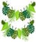 NITAIUN 2 Stück Grün Tropische Palmenblätter Bunting - 4,6 m Tropische Blatt-Banner-Girlande, Wiederverwendbare Felt Leaf Bunting für Geburtstagsfeier, Hawaii-Party, Dschungel Mottoparty (grün)