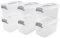 Qskely Set of 6 Clear Plastic Storage Box, 5 L Small Latch Lidded Box, F