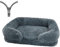 Nyescasa Orthopädisches Hundebett für Grosse Mittelgroße kleine Hunde Katzenbett Flauschig Plüsch Ergonomisches Hundesofa Waschbar rutschfest Hundebetten Hundekissen (XXL,120x80x20cm,Dunkelgrau)