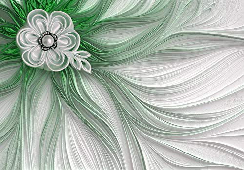 wandmotiv24 Fototapete Perlen grün Blume, 200 x 140cm - selbstklebende Strukturtapete, Wanddeko, Wandbild, Wandtapete, Abstrakt, Perle, 3D-Effekt M1199
