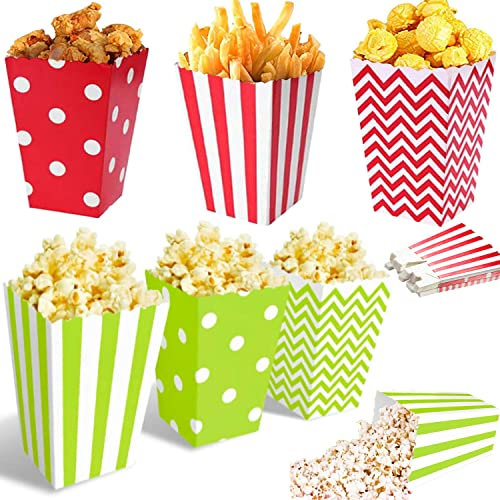 36pcs Bolsa de Palomitas,Cajas de Palomitas,Mini Caja de Fiesta de Palomitas Contenedor,Bolsas Papel,Cajas de Palomitas De Maíz,Bocadillos Para Fiestas,Los Dulces,Cajas De Dulces