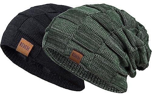 REDESS Beanie Mütze für Herren und Damen Winter Warme Mützen Stricken Slouchy Thick Skull Cap…