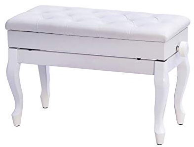 GGZONE Klavierhocker, höhenverstellbare Klavierbank, bequemer Duett-Keyboardhocker aus Leder mit hochelastischem Schwammkissen und Ablagefach für Musikbücher Beautiful Scenery