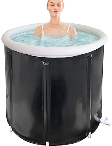 LAOJIN Baño de hielo para exteriores, bañera de hielo portátil para exteriores, terapia de agua fría para atletas, bañera de recuperación plegable con tapa, piscina de inmersión para adultos