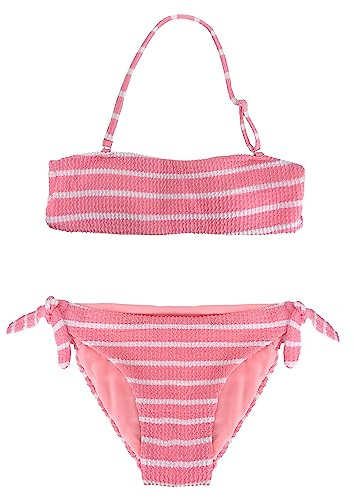 Maillot de Bain pour Filles et Filles Deux pièces Bikini Set Beachwear Entiers réglable cod.5300 (FR/ES, Âge, 8 Ans, Taille Normale, 9194 Rose)
