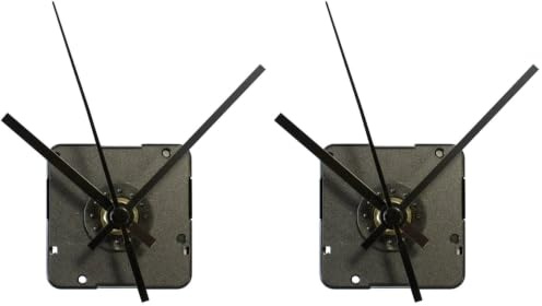 TFA Dostmann Analoges Uhrwerk mit Zwei Uhrzeigersets, 60.3024.01, leises Sweep-Uhrwerk, zum Basteln/Selbstgestalten, schwarz (Packung mit 2)