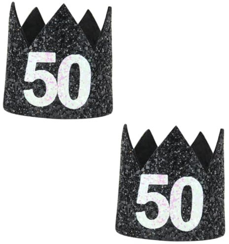 Toyvian 2 Stück Hut Zum 50. Geburtstag Für Erwachsene Glitzernde Nummer Party-requisiten Stilvolle Dekorationen Für Feiern