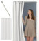 tinycurtains, Türvorhang mit Vorhangstange & Magneten zum Abdichten, einfache Montage ohne Bohren in 1 Min (200 x 150 cm weiß + Stange Silber 70–120 cm + 6 Magnete)