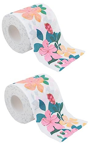 SOLUSTRE 2rollen Bunt Bedrucktes Toilettenpapier Mit Kreativem Musterdruck Aus Papier Gefertigt Sicher Und Hautfreundlich Für Esszimmer Wohnzimmer Und Küche Einwegserviettenrolle Für Feiert