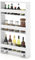TANGZON 4-Tier Storage Trolley, Slide Out Slim Rolling Kitchen Cart with Wheels & Handle, Space-Saving Utility Shelving Unit Organizer for Living Room Bedroom Laundry Narrow Place (White)