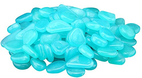 Equipo de supervivencia y equipo militar 100 piedras que brillan en la oscuridad, jardín de casa, acera, acuario, San Valentín, herramientas de supervivencia y gadgets militares, azul, Talla única