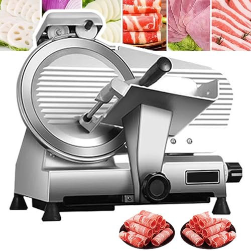 Meat Slicer, 0-15mm Adjustable Thickness Meat Slicer for Home, 10inch Food Slicer, Food Slicer Machine, For Meat Chopper Butcher Cutter,220v