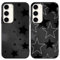 Foonary 2 Pack Black Print Phone Case Compatible with Samsung Galaxy S21 5G 6.2, Slim Soft Silicone TPU with Fashion Star Design Aesthetics Pattern Cases, Shockproof Bumper Protector Cover