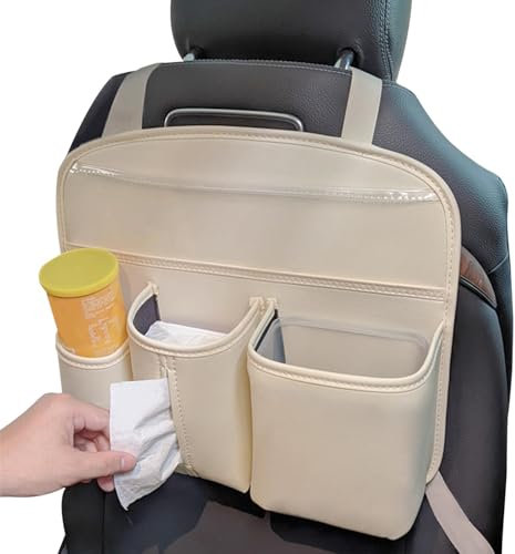 Gvblkq Autositz-Organizer, Rücksitz-Organizer mit mehreren Taschen, große Kapazität, Auto-Aufbewahrungsbox, Rücksitz-Organizer für Kinder und Reisen