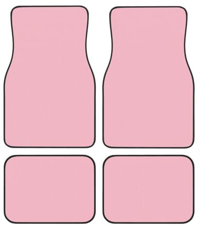 Lot de 4 tapis de sol avant et arrière de voiture universels pour berlines et SUV - Couleur unie - Rose