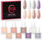 wakaniya Nail Polish, 8pcs Nude Pink White Nail Varnish Set, Quick Dry Lasting Nail Polish for Women