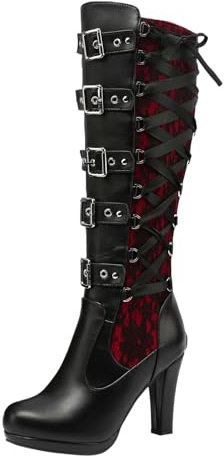 Stivali Alti Donna sopra Il Ginocchio Stivaletti Bimba Stivaletto texano Donna Basso Stivali Moto Cross Stivali da Donna Estivi Alti Stivaletti Neve Donna Stivali da Cowboy da Donna Stivaletti