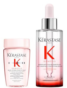 KÉRASTASE Genesis - Routine Fortifiante Anti-Chute pour Cheveux Fragiles Sujets À La Chute - Shampoing Bain Hydra-Fortifiant (80 ml) + Sérum Anti-Chute Fortifiant (90 ml)