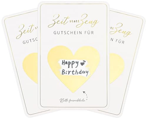 DARENYI 3 Stück Rubbellose Selber Machen DIY Rubbelkarten mit Umschlägen, Zeit Statt Zeug, Gutschein Selber Ausfüllen, Gutschein zum Selber Ausfüllen für Geburtstag, Party, Hochzeit