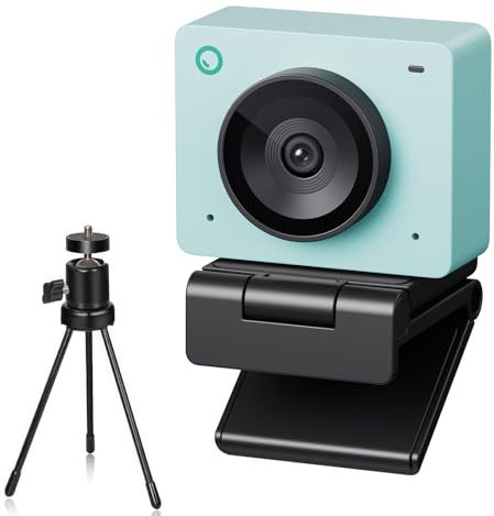 OBSBOT Meet SE 1080P 100FPS Webcam per PC, Web Cam USB con tracciamento AI, Microfono, Treppiede, HDR sfalsato, Modalità Bellezza, Telecamera streaming Plug&Play per laptop/desktop, Conferenza Verde