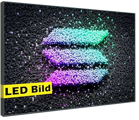 Generisch Leuchtbild I Solana Krypto I LED Wandbild I Leuchtende Motivation HODL Leinwand mit Rahmen - Made in Germany (Solana Krypto, 40x30 cm, Rahmen: Weiß Matt)