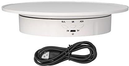 Motorisierte rotierende Anzeigeständer 180 Grad Elektrischer Turntable mit 3 -Geschwindigkeits -einstellbarer automatischer Revolving -Plattform für Fotografie und Ausstellungen (ABS + suede 2)