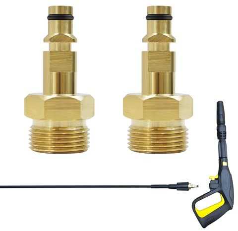 GCNWW for Karcher Hose Connector M22, Quick Connect Pressure Washer Hose Fittings, Brass 1/4 Male Fitting, Pressure Washer Adapter Compatible with Karcher Series Nozzle Guns Hoses Pumps & More