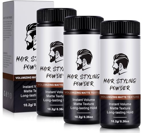 3 Pack Hair Styling Powder for Men & Women, Hair Texturizing Powders, Volumizing Powder for Hair, Long-lasting Hold, Matte Texture Powder for Men, Easy To Use