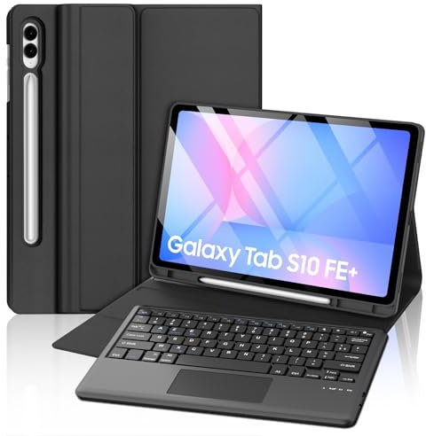 FOGARI Clavier pour Samsung Galaxy Tab S10 FE Plus 13.1'' 2025, Coque Trackpad Clavier Français AZERTY Détachable Bluetooth Pavé Tactile pour Samsung Galaxy Tab S10 FE Plus/S10 FE+, Noir