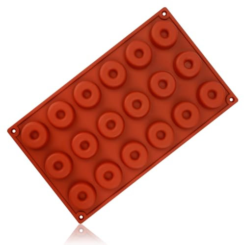 Lotsdonxia 18-Cavity Silicone Mini Doughnut Mold - Non-Toxic, Heat-Resistant Baking Tool for Donuts, Biscuits & Muffins