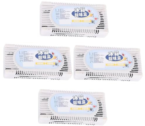 KOMBIUDA 4pcs Refrigerator Deodorizing Box Activated Carbon Odor Absorber Fridge Freshener for Kitchen and Sneaker Cabinet