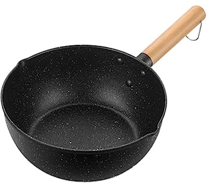 HOLIDYOYO 1 Stück Antihaftpfanne Aus Medizinischem Stein Antihaft-topf Topf Für Babynahrung Milchpfannen Kasserolle Kleiner Antihaftbeschichteter Topf Hölzern Schwarz