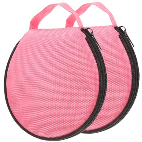 ABOOFAN 2-teilige Cd-Organizer-Tasche: Cd-hülle Aus Oxford-Stoff, Schützende Medien-Aufbewahrungstasche Für DVDs Für Unterwegs, Halter Mit Großer Kapazität, Pink