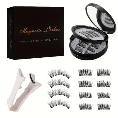 XFSRG Faux Cils Kit Faux Magnetique Naturel Réutilisables Avec Brosse à Cils Avec Applicateur Facile à Mettre et à Enlever Sans Colle