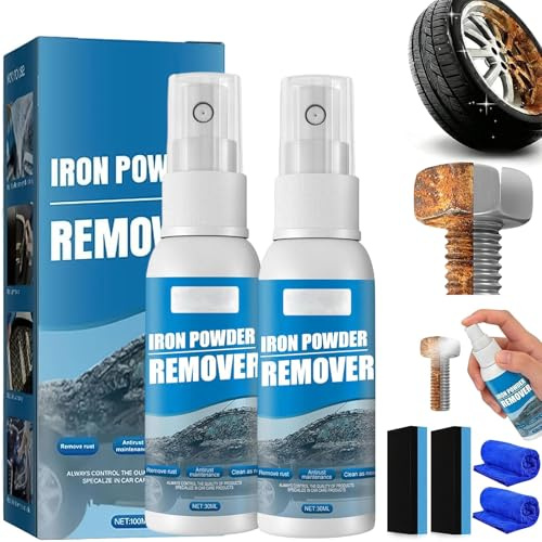 Multi-Functional Quick-Acting Rust Removal Spray, Portable Rust Remover Spray for Metal, Iron Powder Remover Sprays, Fast-Acting Formula & Easy Application, for Cars Metal Surfaces (30mi*2pcs)
