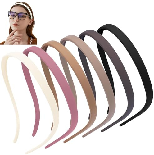 6 PCS Haarreifen Für Brillenträger, Rutschfest Mit Zähnen Haarreifen Für Brille, Kein Kopfschmerz Haarreif, Haarreif Mit Zacken, Mattes Finish, Zick Zack Stirnband, Studierende Und Berufstätige