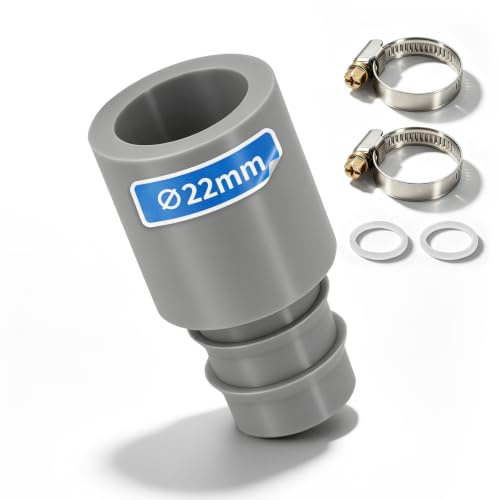 Waschmaschine Abfluss Ablaufschlauch Endstück Adapter Ø22mm - Anschluss Ablauf Waschmaschinenanschluss Adapter für Ø19mm Abwasserschlauch Spülmaschine, Schlauch Verbindungsstück für Geschirrspüler
