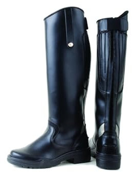 Rhinegold Riding Nebraska Synthetic Long Boot-4 (37), Black, 4 UK EU