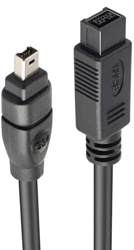 Câble FireWire 800 IEEE 1394b Bilingue – 4 Pin 1,8 mètre Noir.