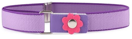 Ladeheid Mädchen Gürtel Elastik-Gürtel 1-6 Jahre 34-65 cm P15K (Hellviolett/Blume)