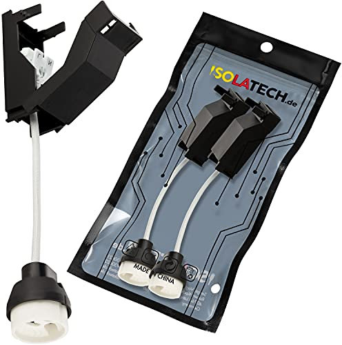 GU10 Brandschutz Keramik Fassungen mit Anschlusskasten und Schnellverbinder VDE RoHS 230-250 Volt 2A max.100W 0,75mm2 Kabel LED Halogen (hier: 2 Stück)