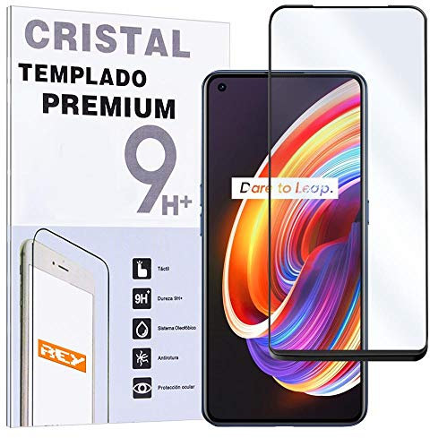 Protector de Pantalla Curvo para OPPO REALME X7 - REALME 7 Pro, Negro, Cristal Vidrio Templado Premium, 3D / 4D / 5D, Anti Roturas