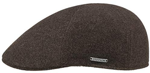 Stetson Texas Wool Gatsby Cap Herren - Mit Kaschmirwolle - 100% Baumwollfutter - Hoher Wollanteil - Mit edlem Markenpin - Doppellagiges Futterband - Schirmmütze Herbst/Winter braun L (58-59 cm)